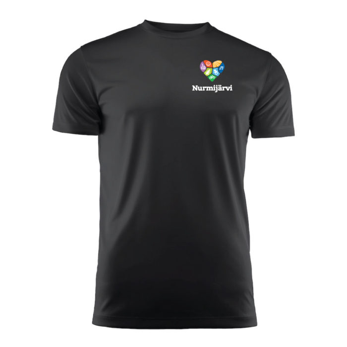 Nurmijärvi urheilupaita unisex musta edestä